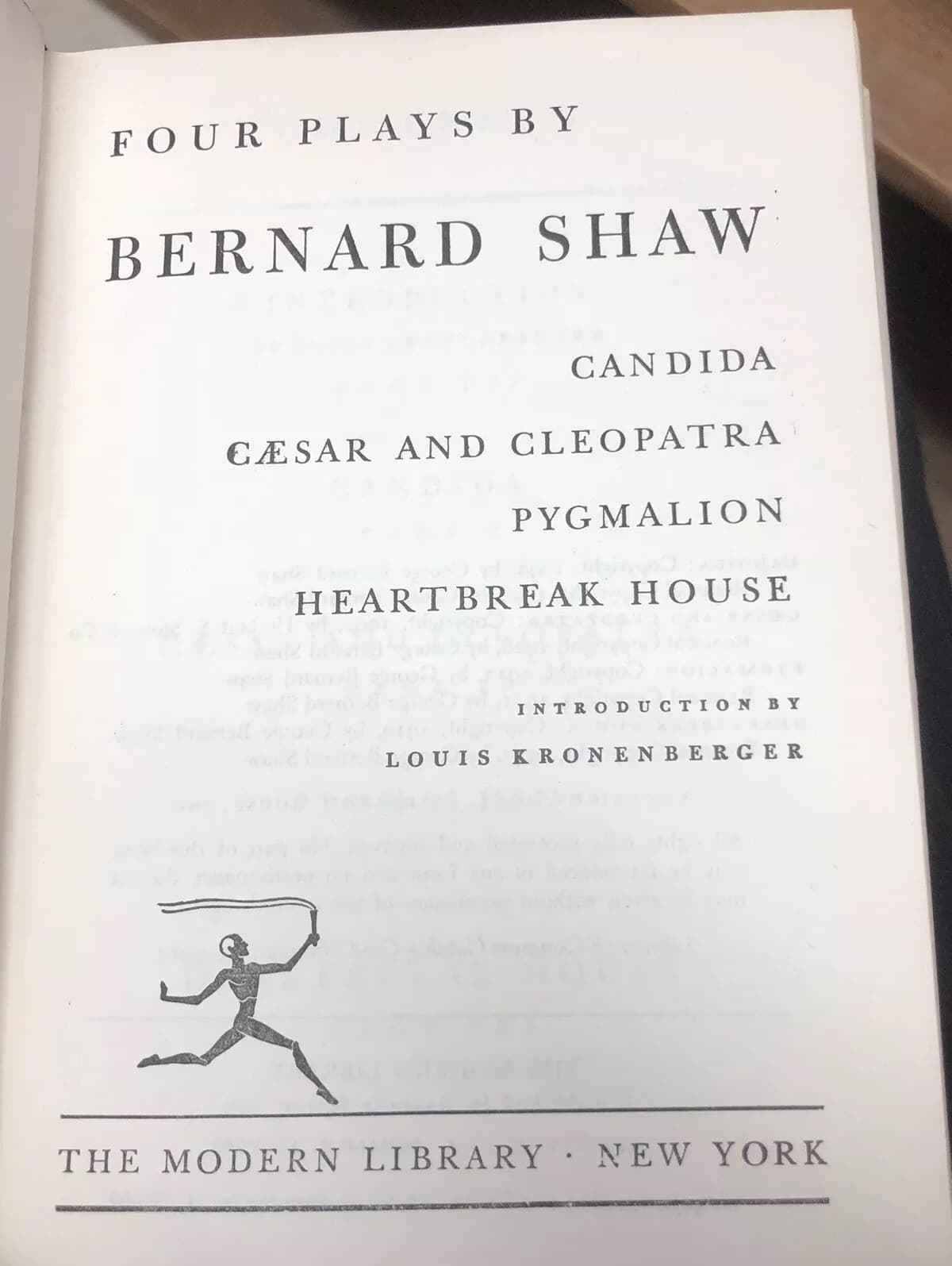 Four Plays by Bernard Shaw (Modern Library No. 19) 1953 1st Printing - Thumbnail 3