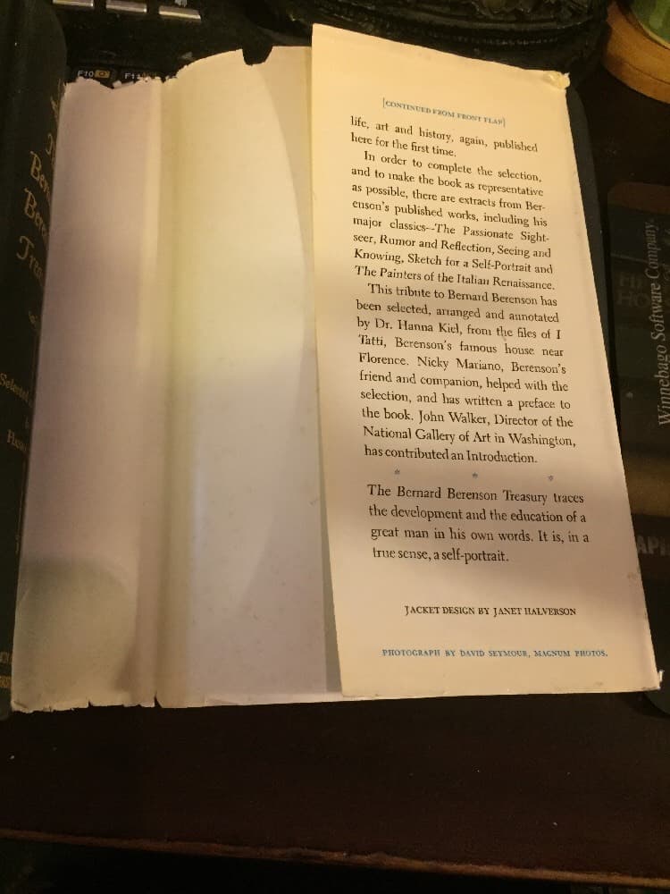 The Bernard BERENSON TREASURY 1962 1st Hardcover w/Jacket Art History - Thumbnail 11