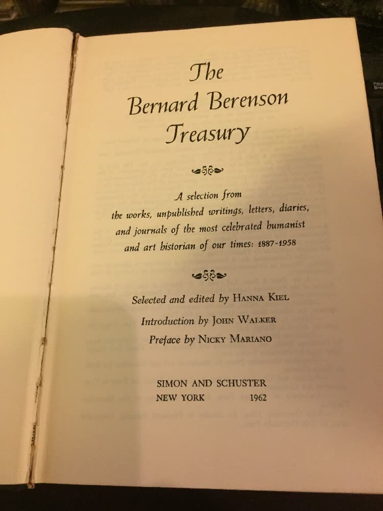 The Bernard BERENSON TREASURY 1962 1st Hardcover w/Jacket Art History - Thumbnail 5