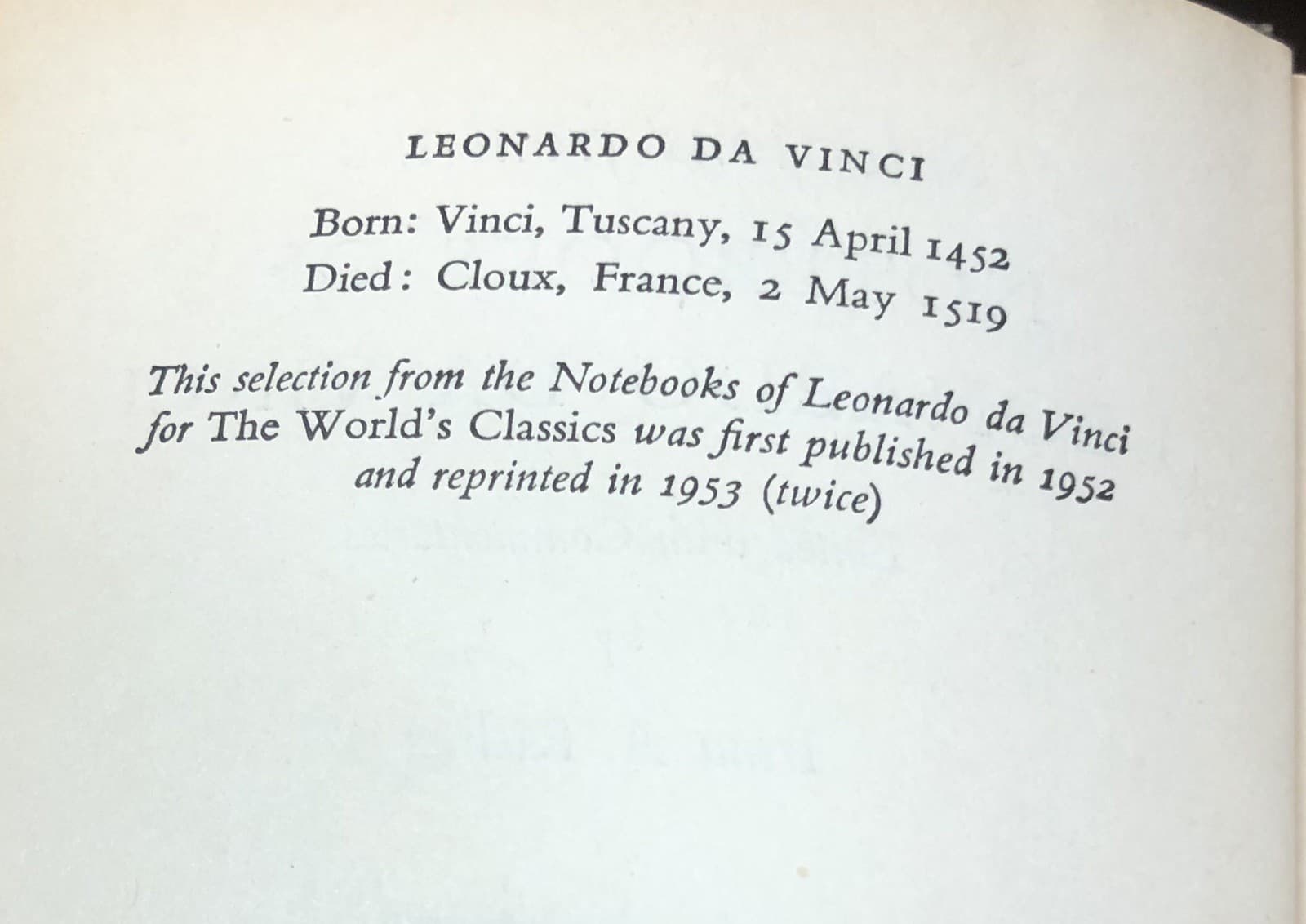 Selections From the Notebooks of Leonardo Da Vinci 1953 Hardcover - Thumbnail 4