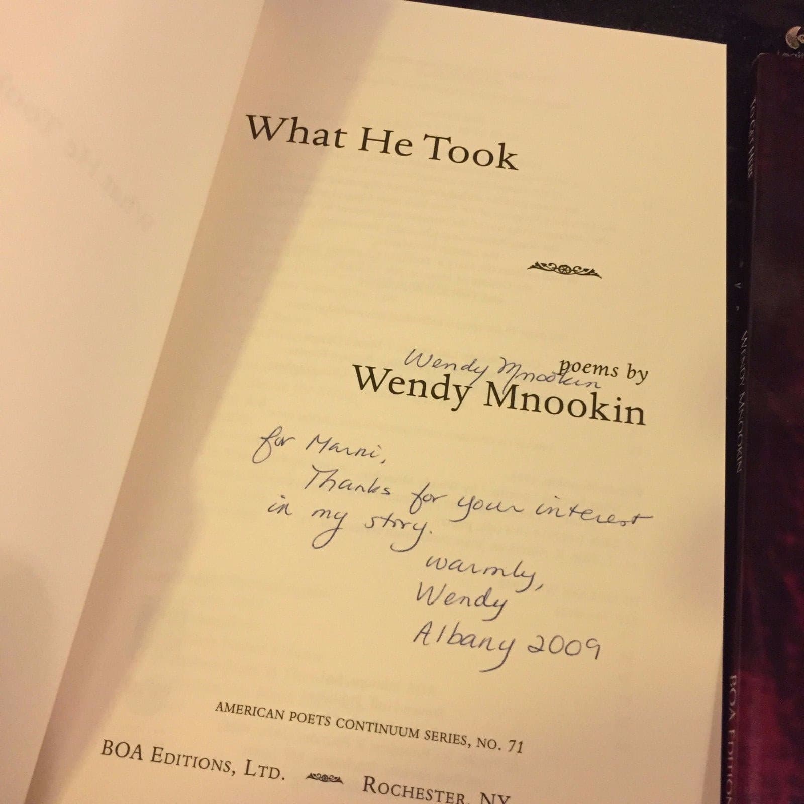 Wendy Mnookin : What He Took / To Get Here SIGNED poetry books - Thumbnail 3
