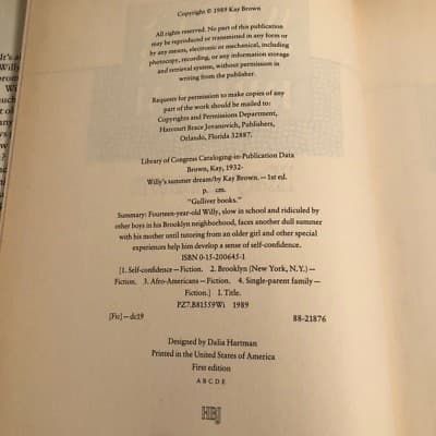 AUTOGRAPHED 1ST EDITION HARDCOVER Willy's Summer Dream - Thumbnail 3