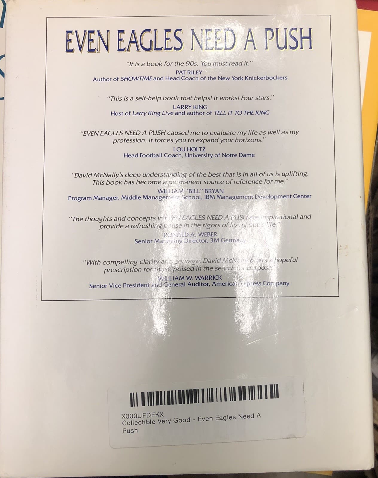 AUTOGRAPHED Even Eagles Need A Push Hardcover 1st Edition - Thumbnail 3