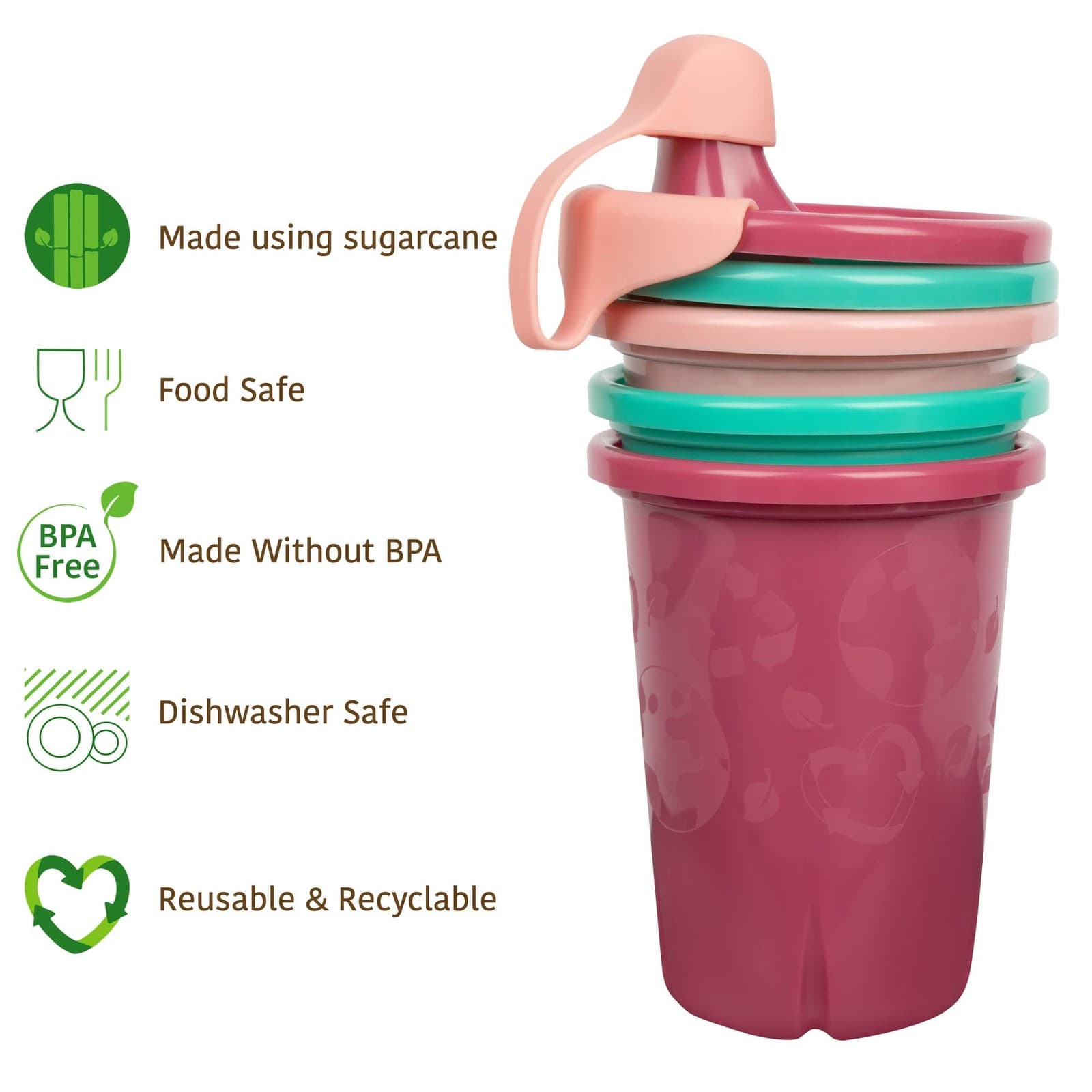 The First Years GreenGrown Reusable Spill-Proof Sippy Cups - Toddler Cups wit... - Thumbnail 5