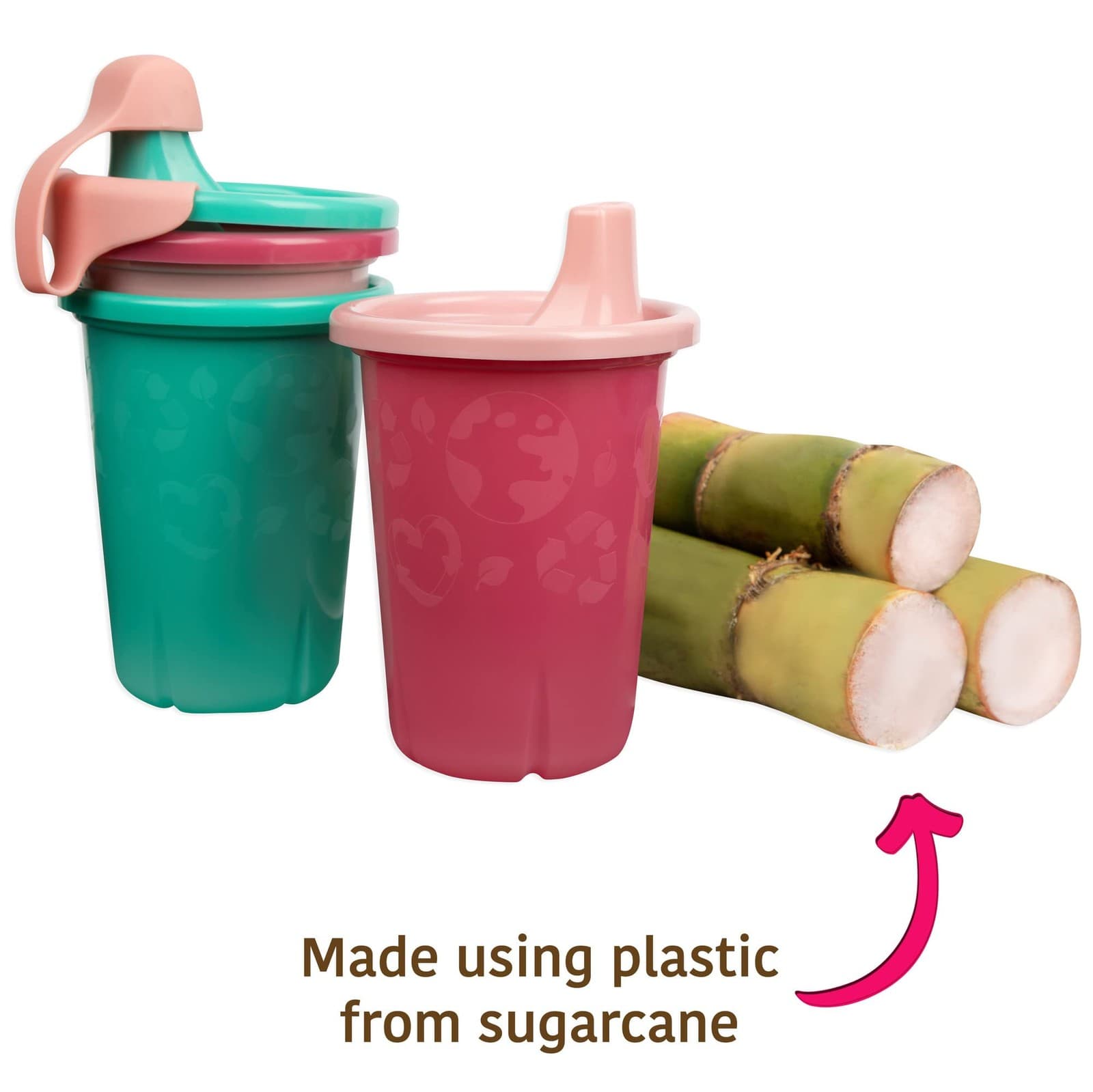 The First Years GreenGrown Reusable Spill-Proof Sippy Cups - Toddler Cups wit... - Thumbnail 3