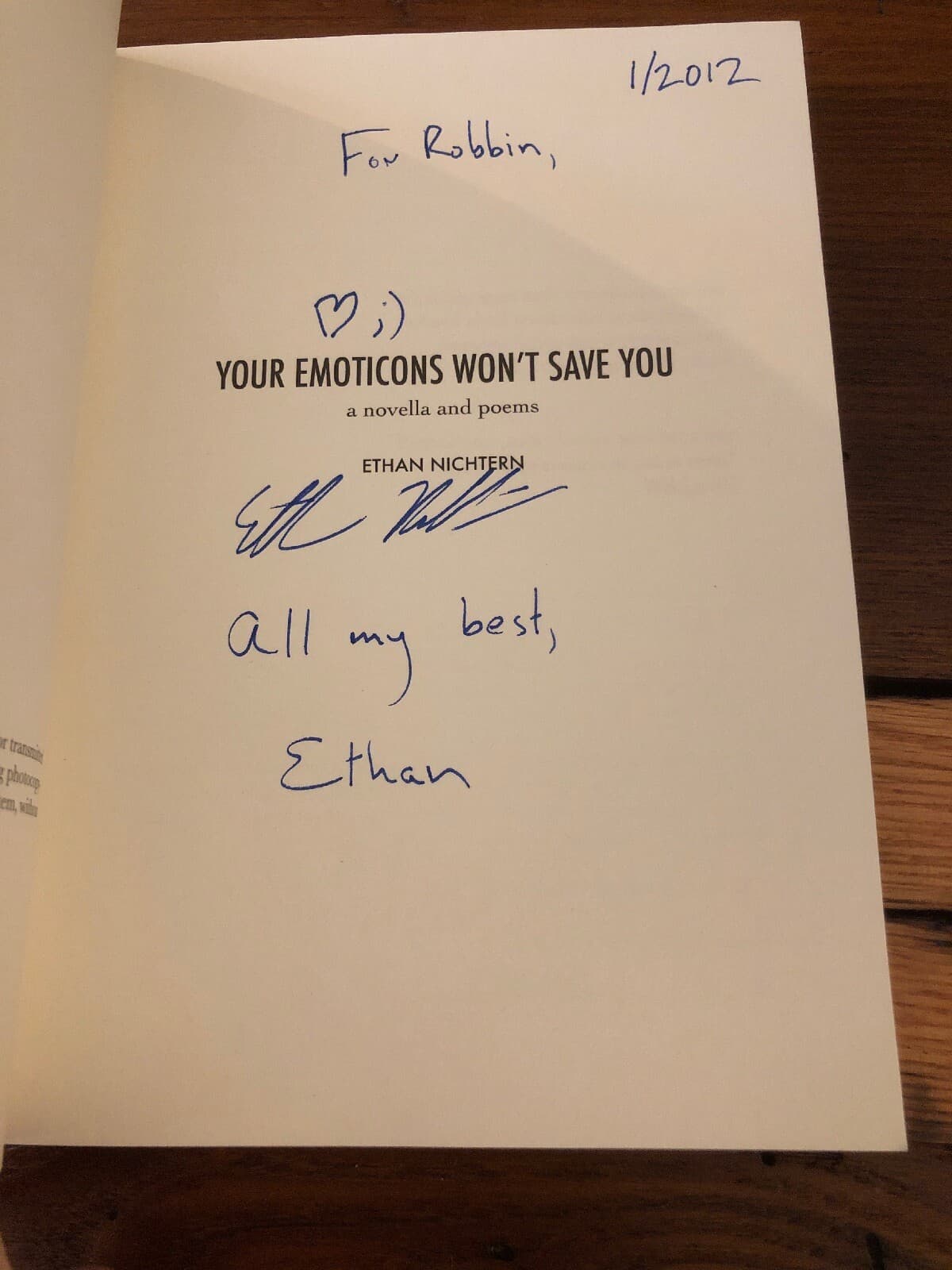 AUTOGRAPHED Your Emoticons Won't Save You by Ethan Nichtern (2012, Paperback) - Image 1