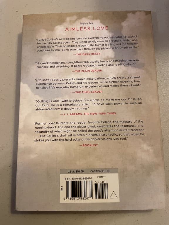 Aimless Love: New and Selected Poems: Collins, Billy. Softcover - Thumbnail 2