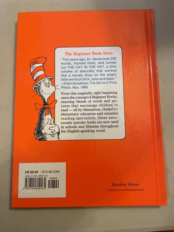 Green Eggs and Ham Dr. Seuss 1988 edition Hardcover I Can Read it - Thumbnail 2