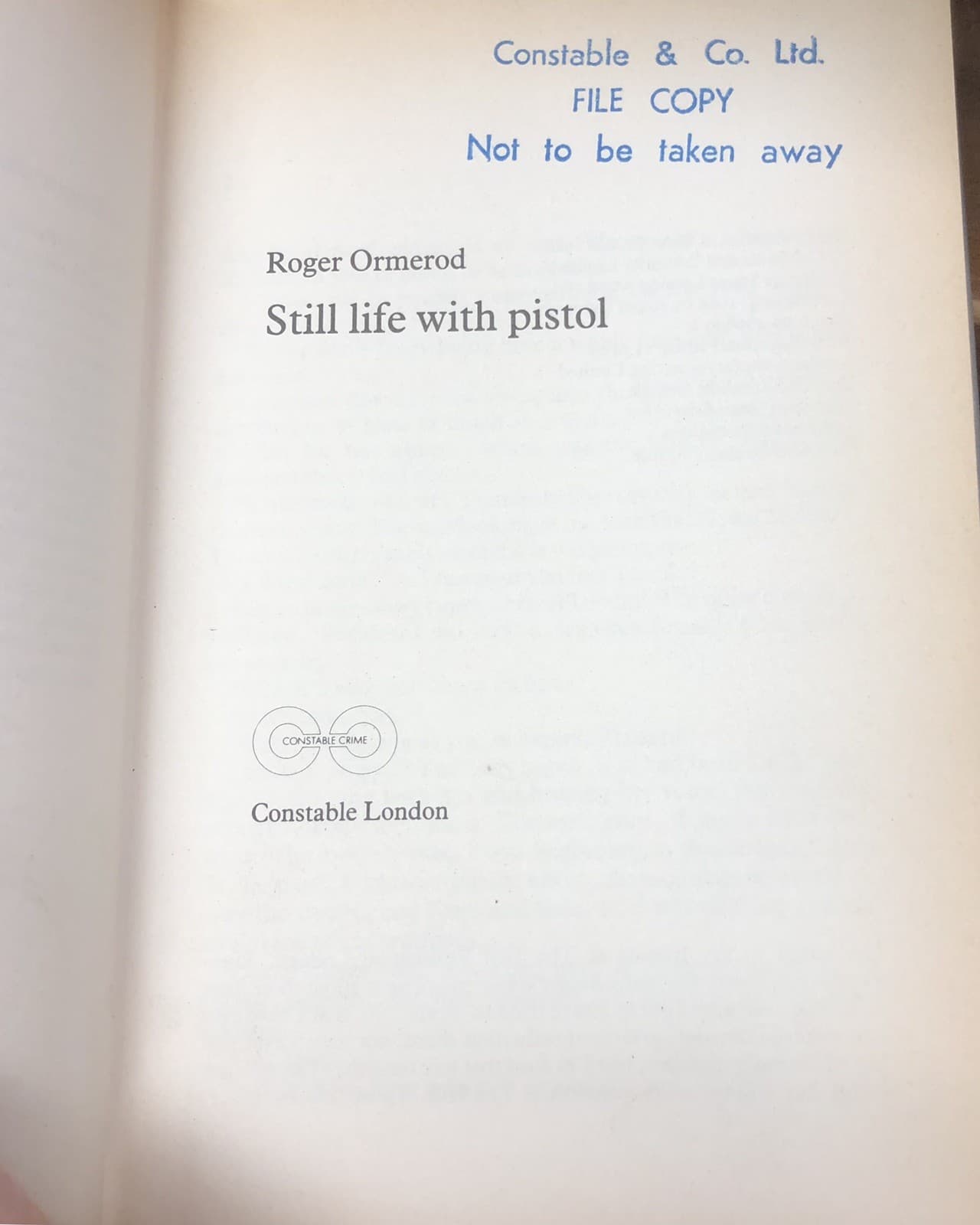 Still Life With Pistol 1st Edition Hardcover - Thumbnail 2