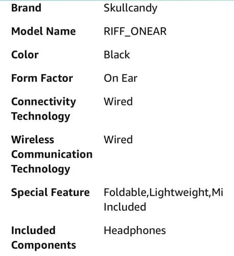 Skullcandy Riff Wired On-Ear Headphones (S5PXW-L003) - Black - NEW - Thumbnail 4