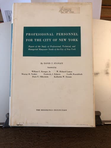 Professional Personnel for the City of New York hardcover 1963 1st Edition - Image 1