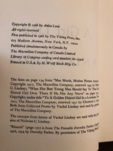 A Girl Like I: an autobiography by Anita Loos 1st edition in nice jacket 1966 - Thumbnail 4