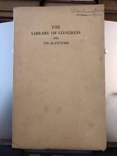 The Library of Congress and its Activities 1926 softcover - Image 1