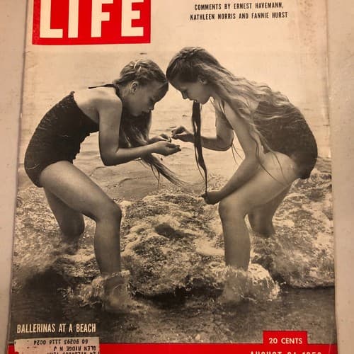 Life Magazine - August 24, 1959 Ballerinas at a Beach, Kinsey report - Image 1