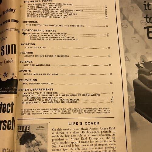 LIFE Magazine July 7, 1952 Arlene Dahl, celebrated lingerie designer and pin-up - Thumbnail 3