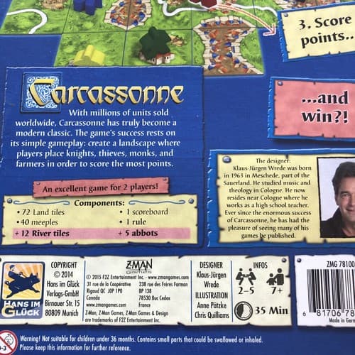 NEW Carcassonne Board Game Z-Man 2 Mini Expansions The River + The Abbot - Thumbnail 4