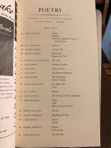 Poetry: Volume 182, Number 2 ( May 2003) - Thumbnail 2