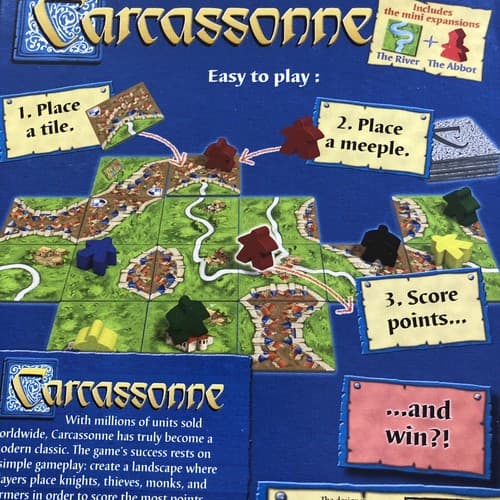 NEW Carcassonne Board Game Z-Man 2 Mini Expansions The River + The Abbot - Thumbnail 3