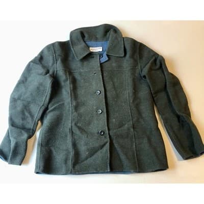 Pendleton Petite Wool Blend Button Front Jacket Dark Gray - Image 1