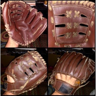 Kids Brown Leather Baseball Glove Youth Catcher Mitt Infield Outfield - Image 1