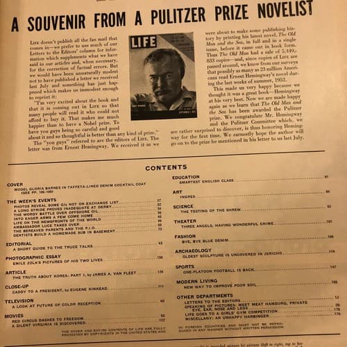 Life Magazine May 11 1953 Gloria Barnes, Souvenir from a Pulitzer Prize Novelist - Thumbnail 3