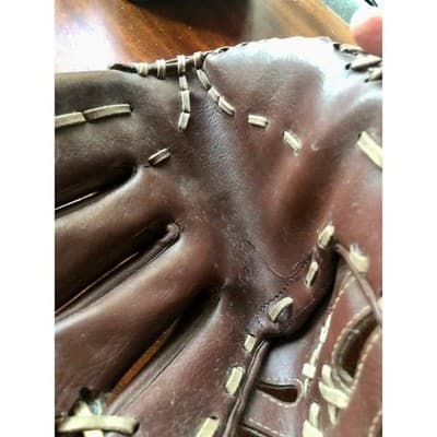 Kids Brown Leather Baseball Glove Youth Catcher Mitt Infield Outfield - Thumbnail 5