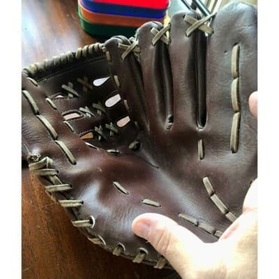 Kids Brown Leather Baseball Glove Youth Catcher Mitt Infield Outfield - Thumbnail 4