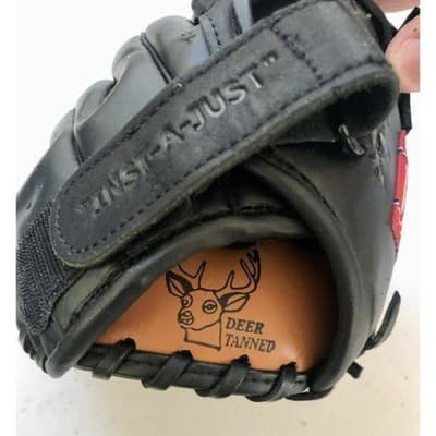 VKM Pro Player V Model Full Grain Leather Baseball Glove Black INSTA-A-JUST - Thumbnail 6