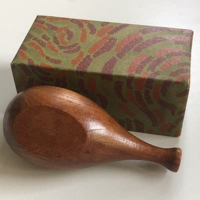 Vintage MCM Wooden Hedgehog Toothpick Holder with Original Box and Picks - Thumbnail 7