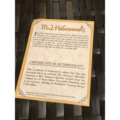 M J Hummel Wayside Harmony Porcelain Bell Vintage Collectible - Thumbnail 7
