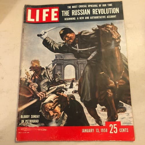 January 13, 1958 LIFE Magazine, The Russian Revolution, Bloody Sunday in Petrogr - Image 1