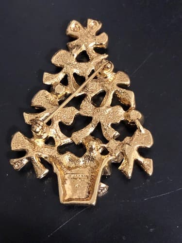 Vintage Avon Rhinestone Christmas Tree Brooch - Thumbnail 2