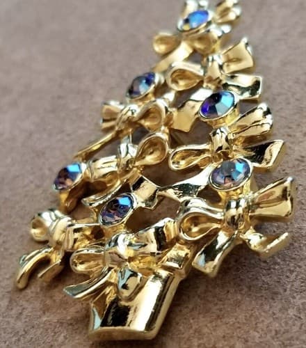 Vintage Avon Rhinestone Christmas Tree Brooch - Thumbnail 5
