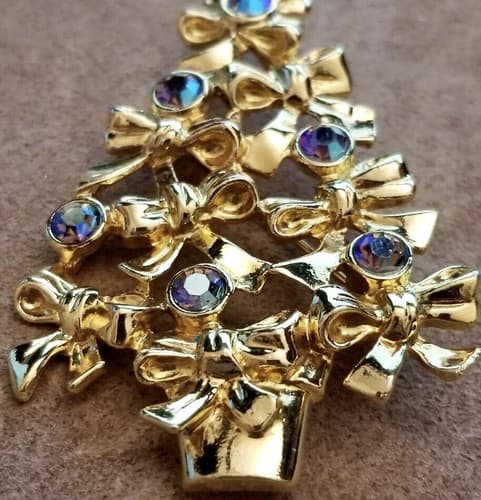 Vintage Avon Rhinestone Christmas Tree Brooch - Thumbnail 7
