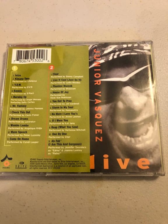 Junior Vasquez Vol. 1 Live 2 CD Set - Thumbnail 2