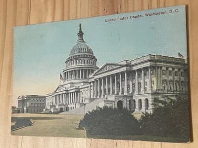 United States Capitol Postcard Mailed 1939 Made in Germany Handwritten Stamp - Image 1