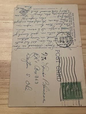 US Post Office Court House Custom House Louisville KY Postcard Postmarked vtg - Thumbnail 2
