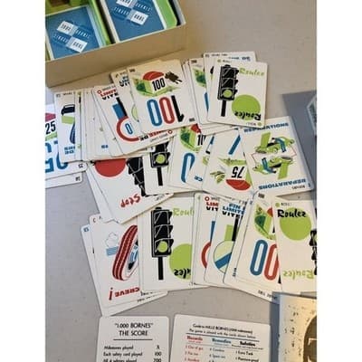 Parker Brothers Mille Bornes French Card Game 1971 Complete Vintage - Thumbnail 6