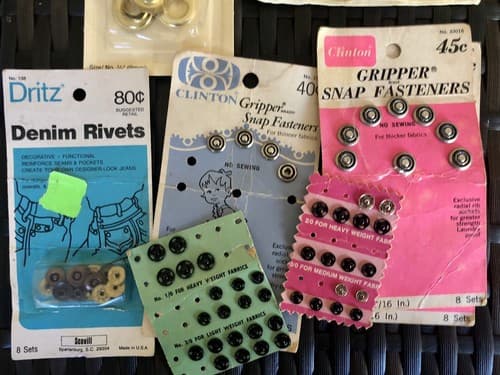 Lot 2 Vintage 3/8” 9mm Grommet Pliers Snap Fasteners Accessories & Eyelets Kit - Thumbnail 2