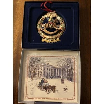 White House Historical Association Christmas Ornament 2003 Rocking Horse Train - Thumbnail 3