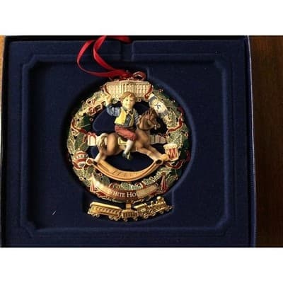 White House Historical Association Christmas Ornament 2003 Rocking Horse Train - Thumbnail 4