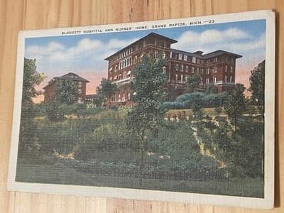 Blodgett Hospital and Nurses Home Grand Rapids MI Postcard E C Kropp Vintage - Image 1