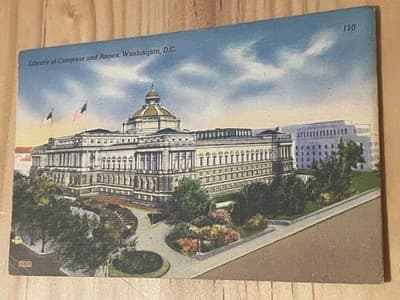 Library of Congress and Annex Washington DC Postcard Washington News Co Unused - Image 1