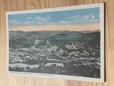 Birdseye View From Harris Hill St Johnsbury VT Vintage Postcard Unposted - Image 1