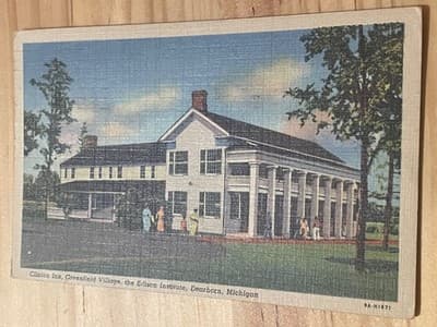 Clinton Inn Greenfield Village Edison Institute Dearborn MI Postcard Curteich - Image 1