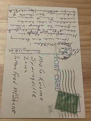 Curt Teich Linen Postcard Worrell Hospital Annex Rochester MN 1951 Postmarked - Thumbnail 2