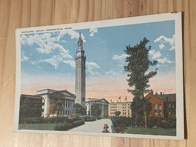 Tichnor Bros Postcard Municipal Group Springfield MA Vintage Litho Unposted - Image 1