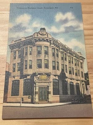 R Ramsay Tamaqua National Bank Tamaqua PA Vintage Unposted Postcard Building - Image 1