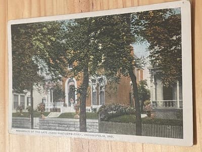 Americard Postcard Residence of Late James Whitcomb Riley Indianapolis Unused - Image 1