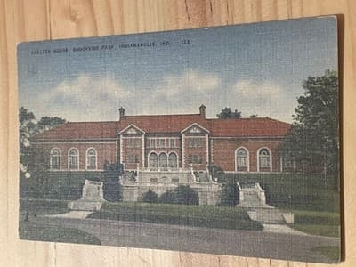 Shelter House Brookside Park Indianapolis Linen Postcard Unposted Vintage Early - Image 1